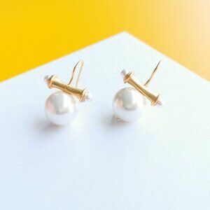 Bamboo Gold Pearl Earrings by Julie Vos